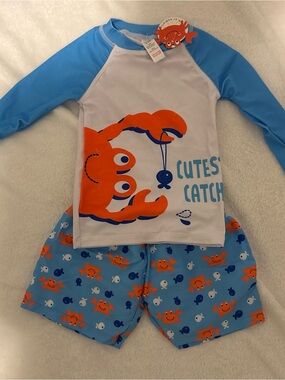 Kids Blue & Orange Swim Set